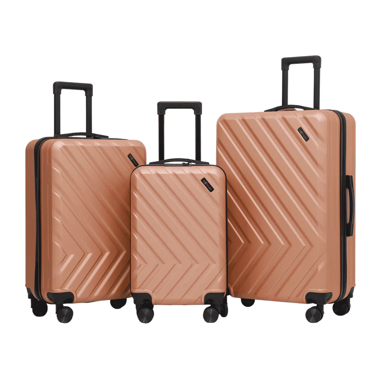 Nomado Horizon 2.0-Kofferset in Gold/Rosa mit drei Größen