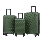 Horizon 2.0 luggage set in green with three sizes, a telescopic handle and wheels