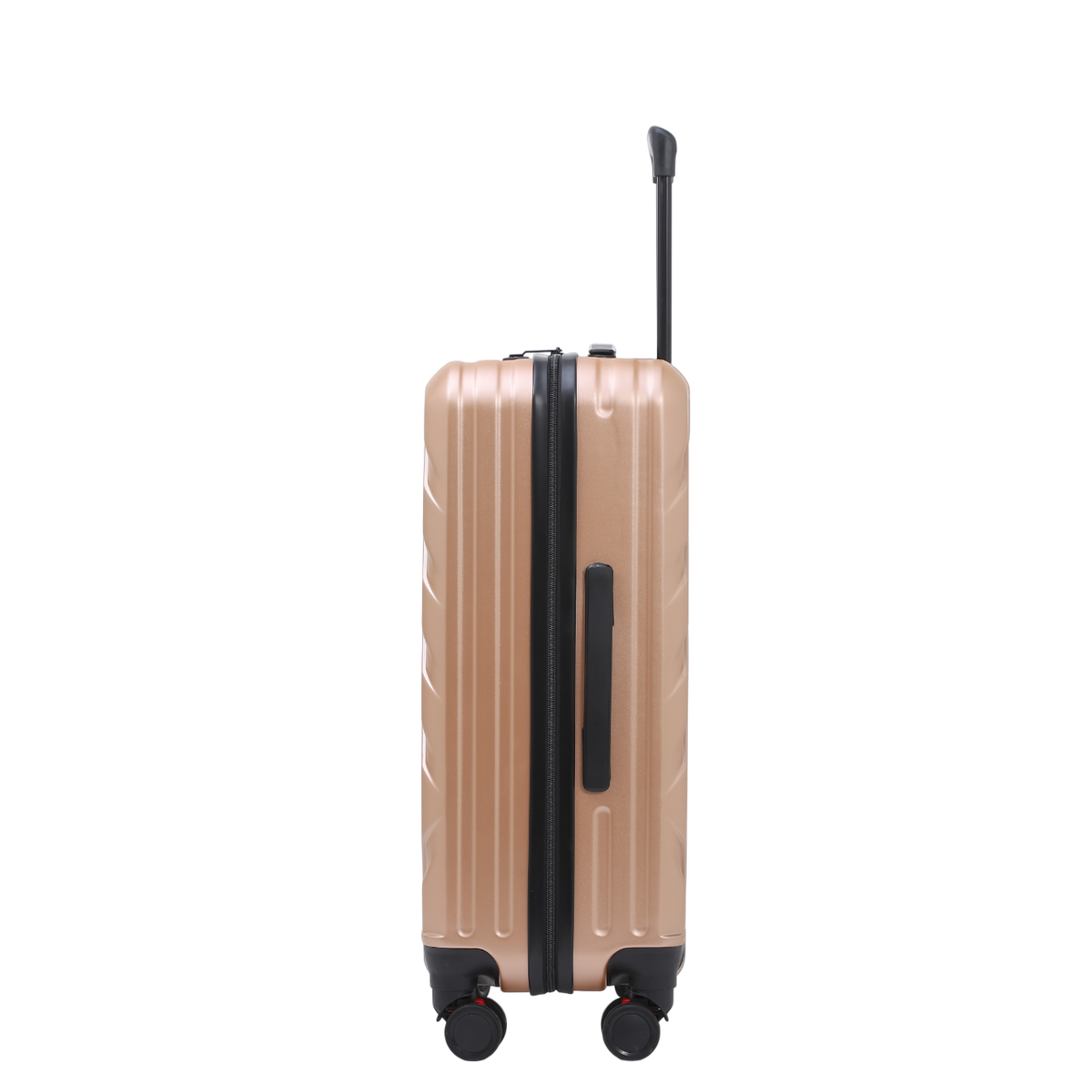 Horizon suitcase in gold with a telescopic handle – side view