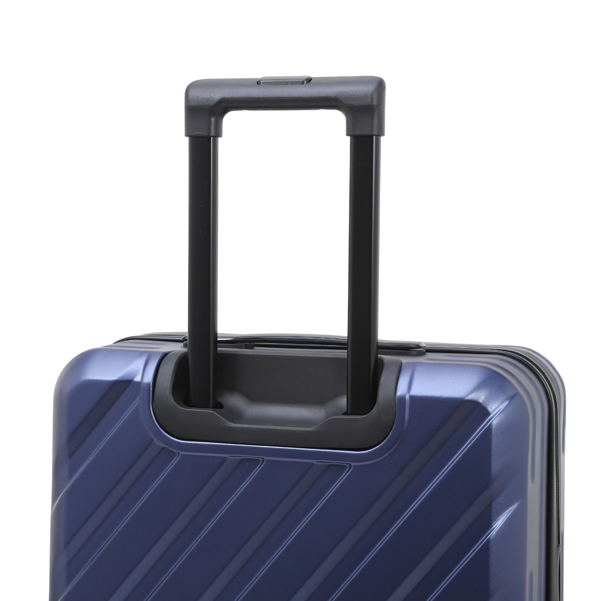 Nomado Horizon 2.0 suitcase in blue with a telescopic handle – close-up, black background