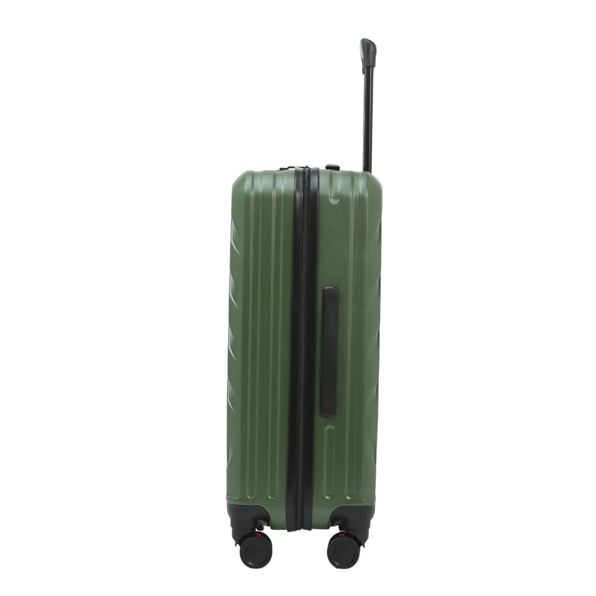 Horizon 2.0 suitcase in green with a telescopic handle and four wheels