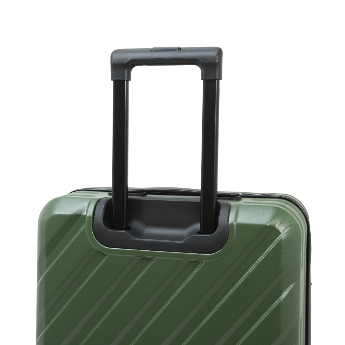 Horizon 2.0 suitcase in green with a telescopic handle and a diagonal pattern – detail view